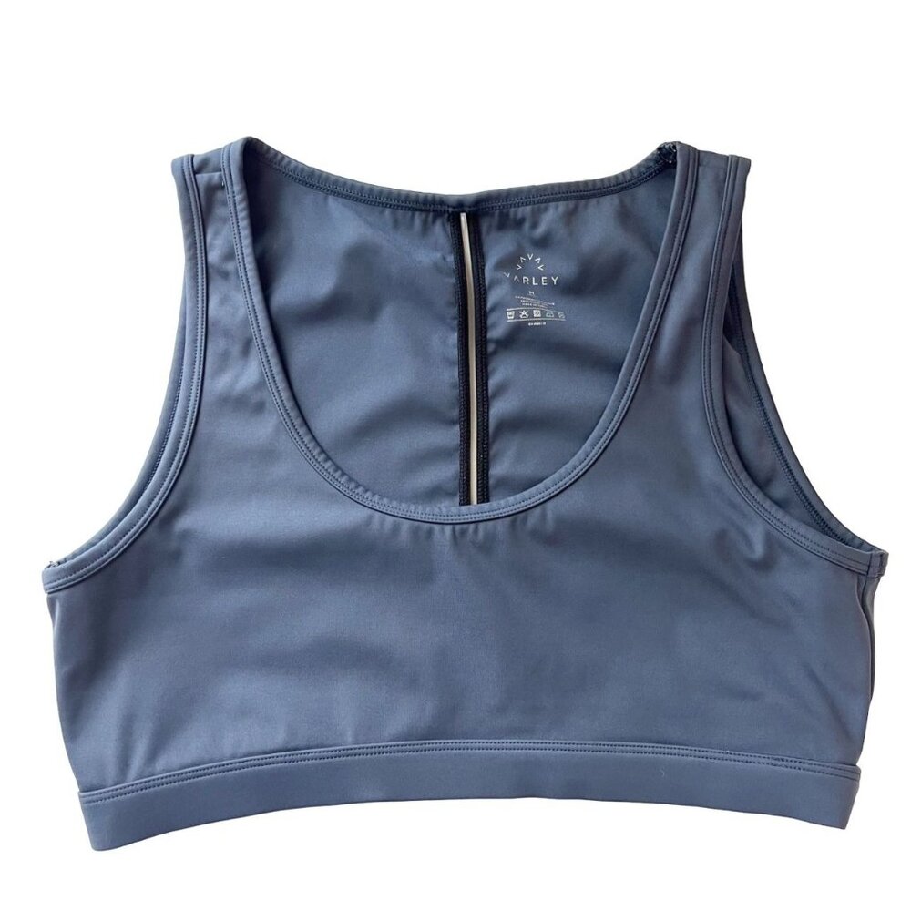 Varley Blue Gray Scoop Neck Sport Bra - Size Medium